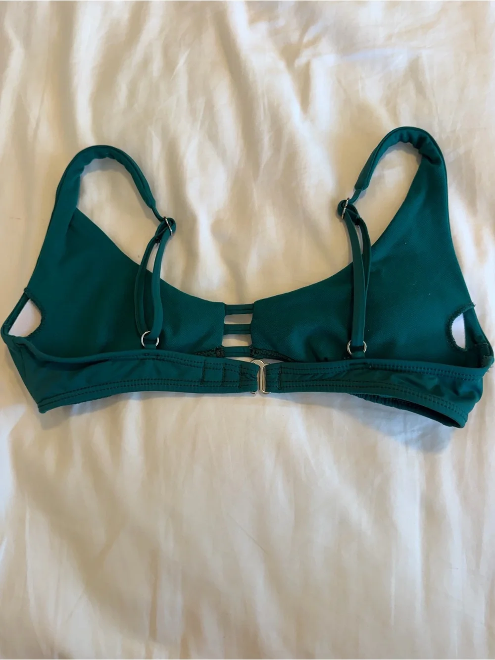 Women’s dark teal padded strappy design bikini top